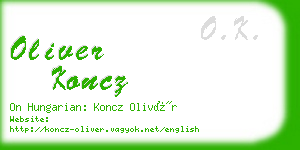 oliver koncz business card